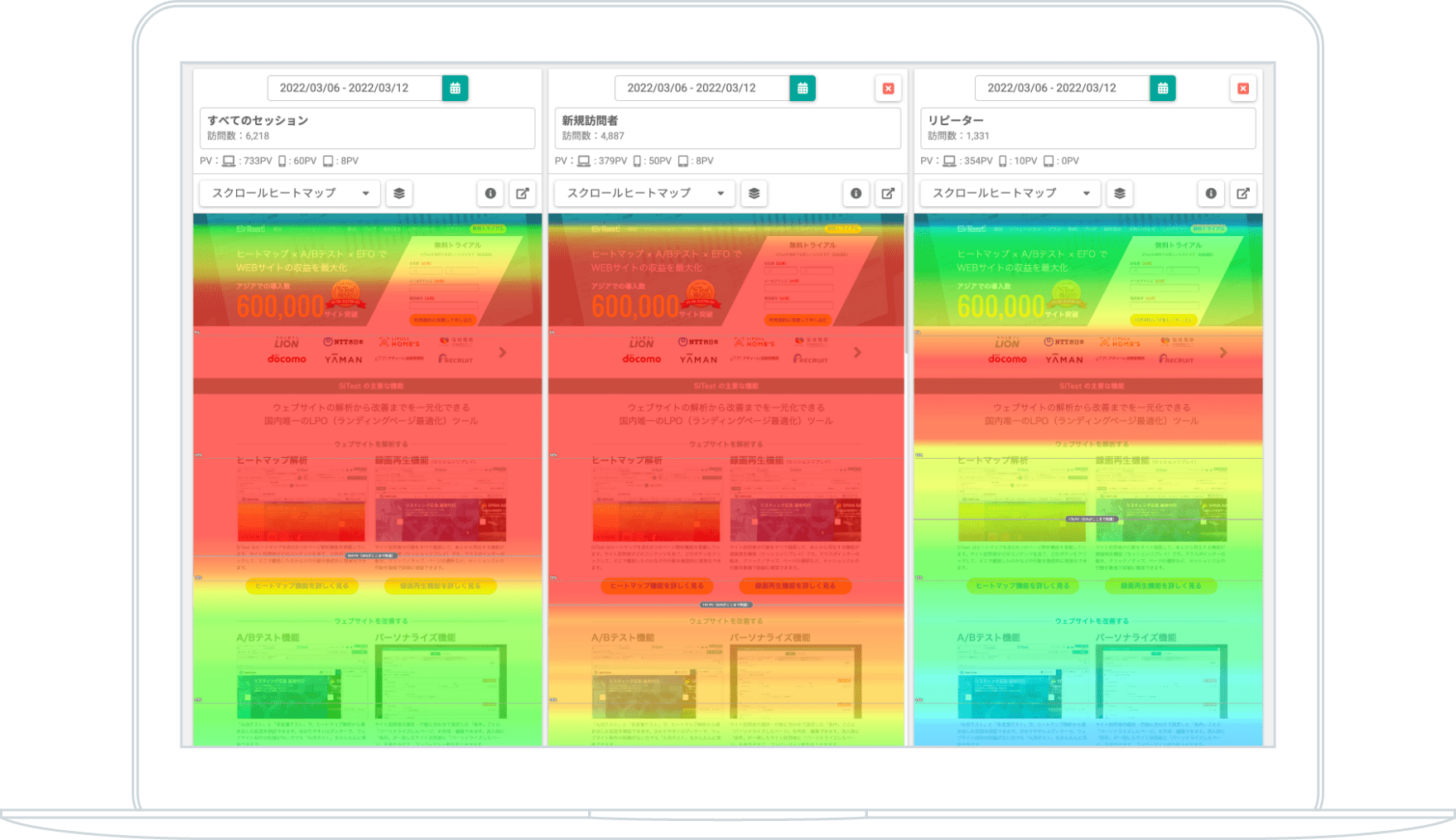 「ヒートマップ」の画像を比較